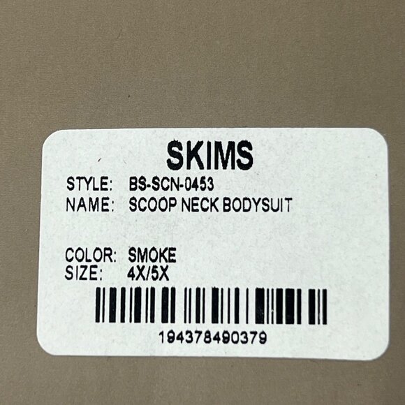 SKIMS Essential Scoop Neck Bodysuit Smoke 4X/5X - Picture 11 of 13